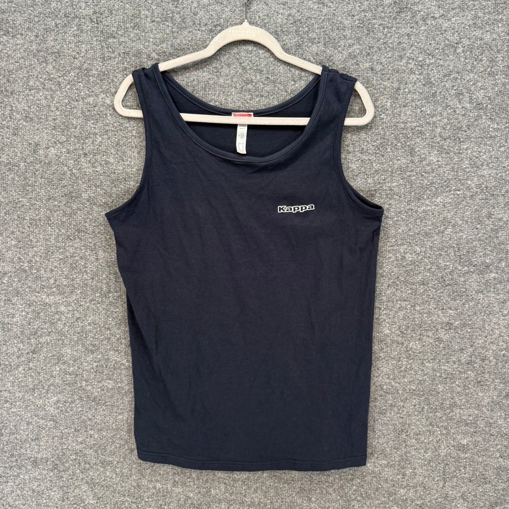 Kappa Tank Top Mens Medium Blue Logo Athletic Gym Casual Sleeveless Muscle Tee